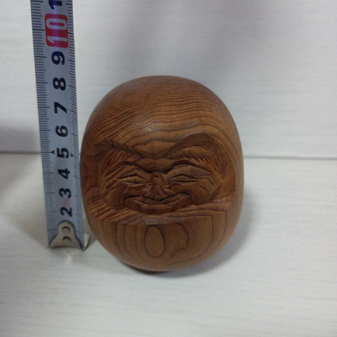 縁起物 天然木 達磨 だるま ダルマ 木彫置物
