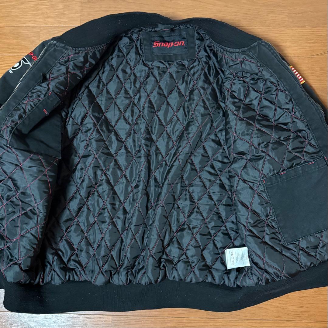 スナップオン ダックジャケット L 黒 ブラック 刺繍ロゴ