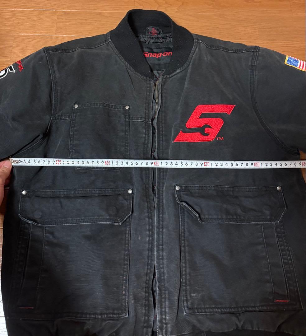 スナップオン ダックジャケット L 黒 ブラック 刺繍ロゴ