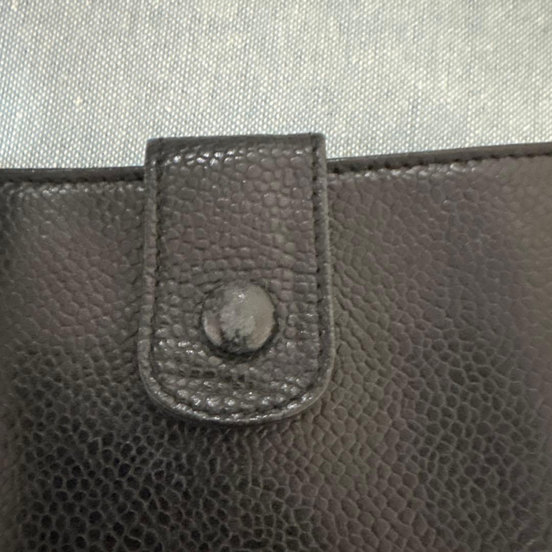 CHANEL ブラック 二つ折り財布 CCロゴ
