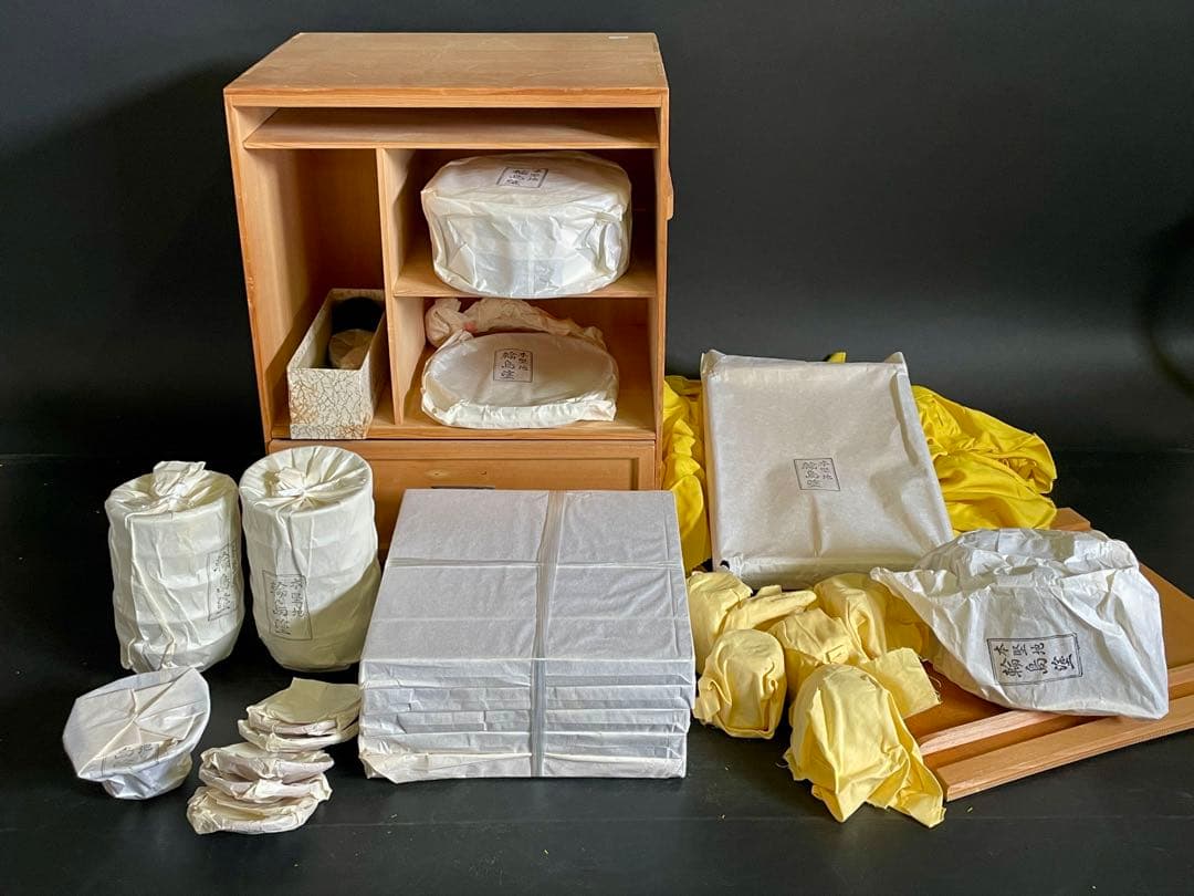 【未使用 美品】「母」 輪島塗 静峰 懐石道具 一揃い 懐石家具 茶道具(あ⑦)