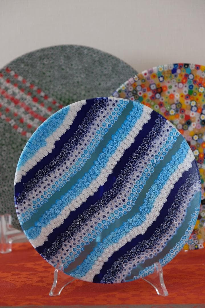 ベネチアンガラス ヴェネチアングラス ミルフィオリ プレート xフォーム