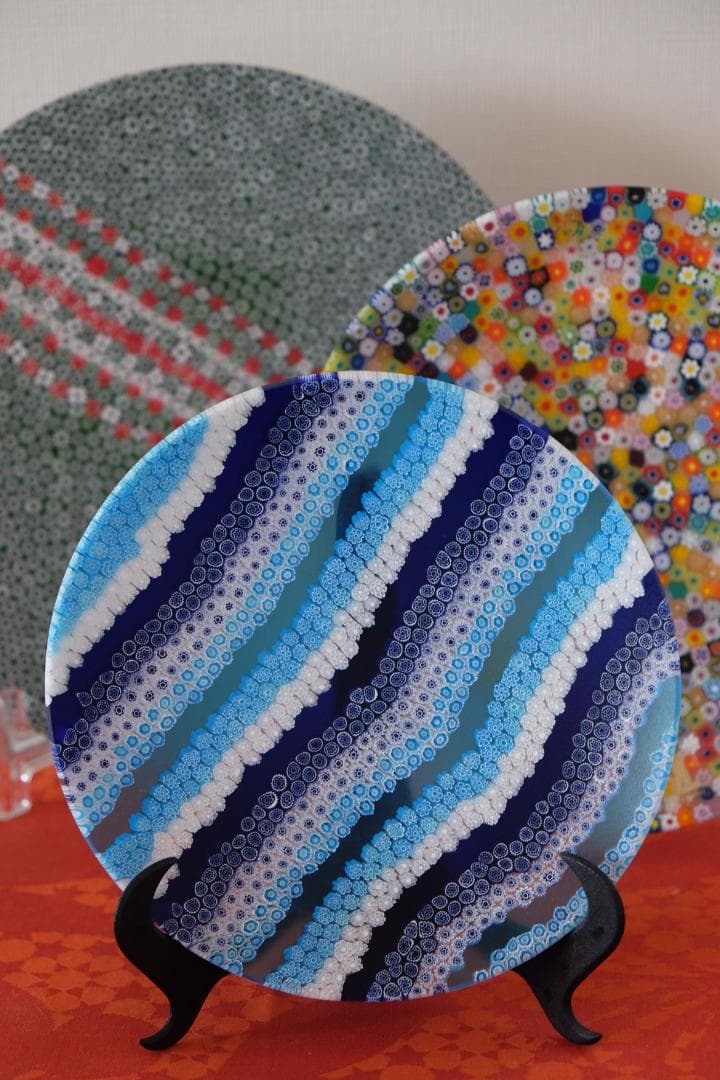 ベネチアンガラス ヴェネチアングラス ミルフィオリ プレート xフォーム