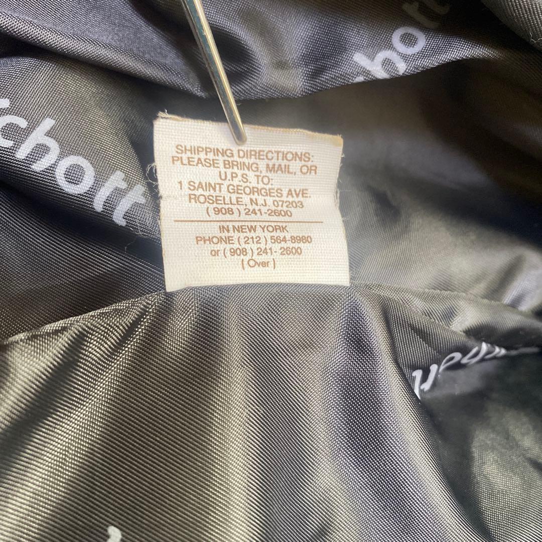 Schott ブラック レザー シングルライダースジャケット141サイズ32