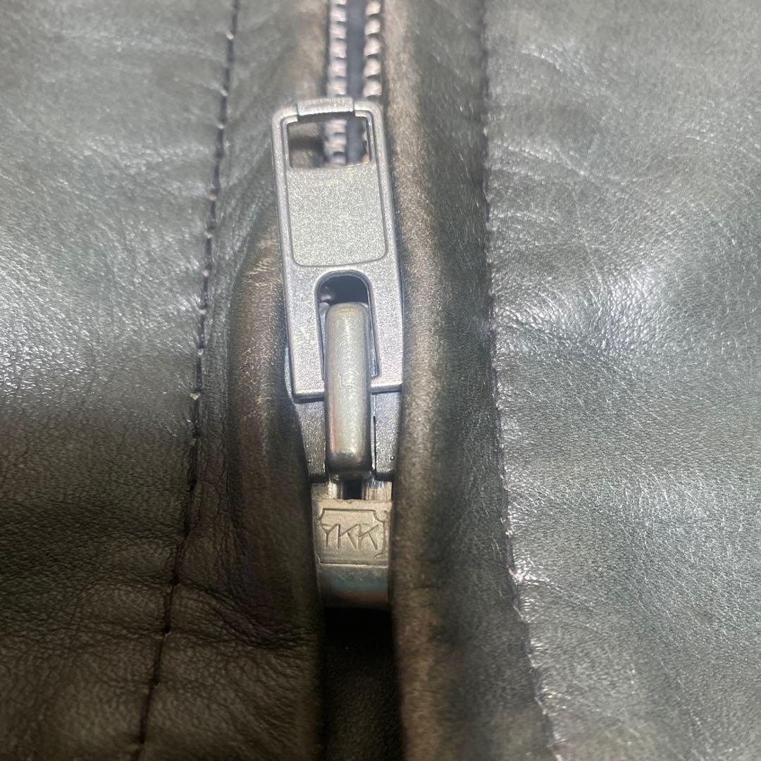 Schott ブラック レザー シングルライダースジャケット141サイズ32