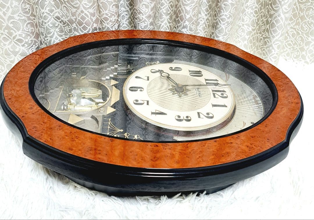 リズム時計　からくり時計　4MH752 パルタージュ　スワロフスキークリスタル