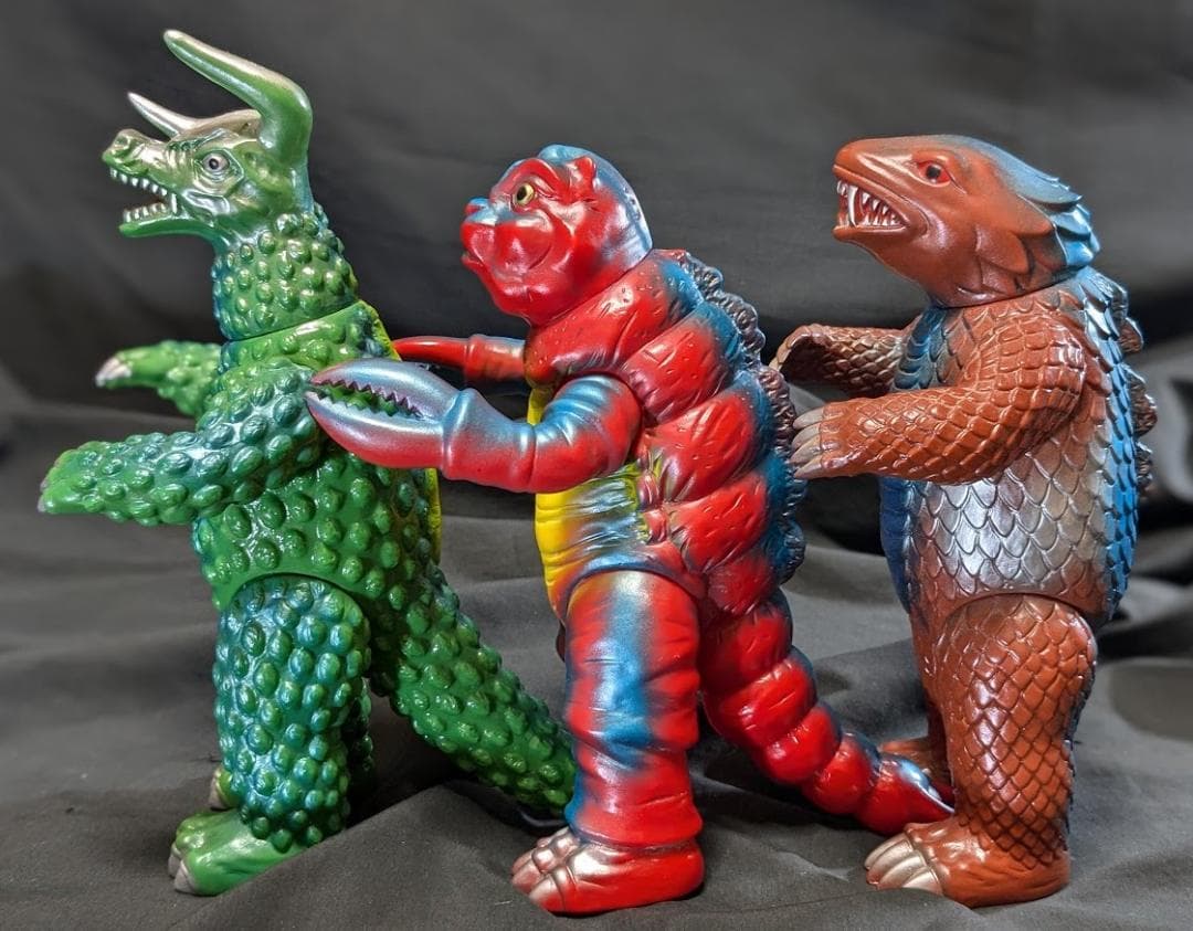 サソギラス＆モグネス＆ジギラ「マグマ大使」怪獣（ブルマァク復刻）ソフビ３体セット