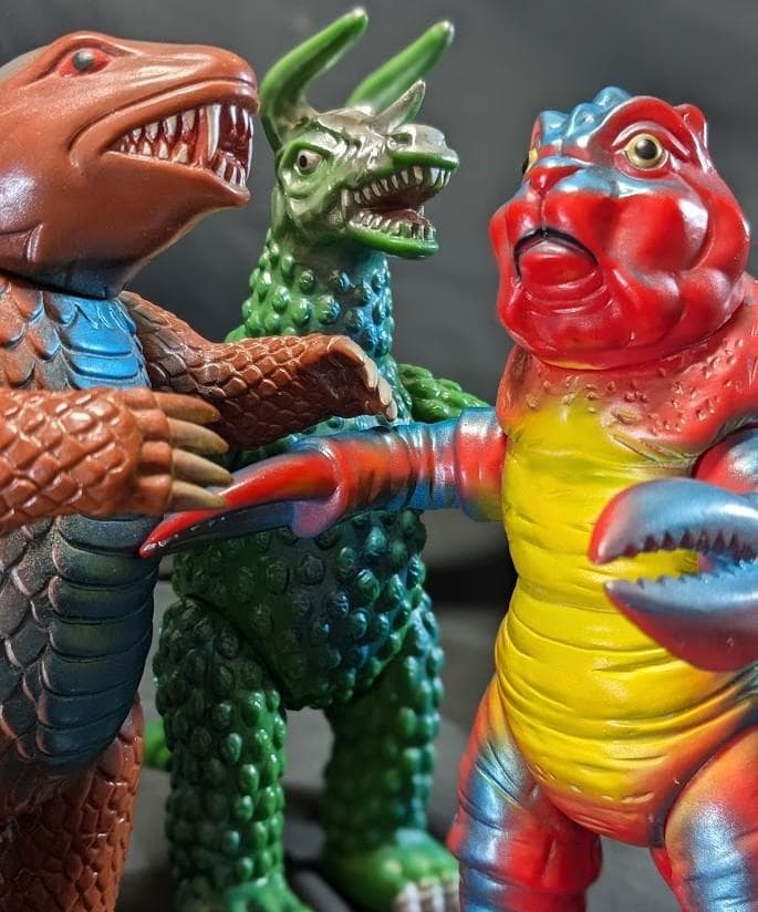 サソギラス＆モグネス＆ジギラ「マグマ大使」怪獣（ブルマァク復刻）ソフビ３体セット