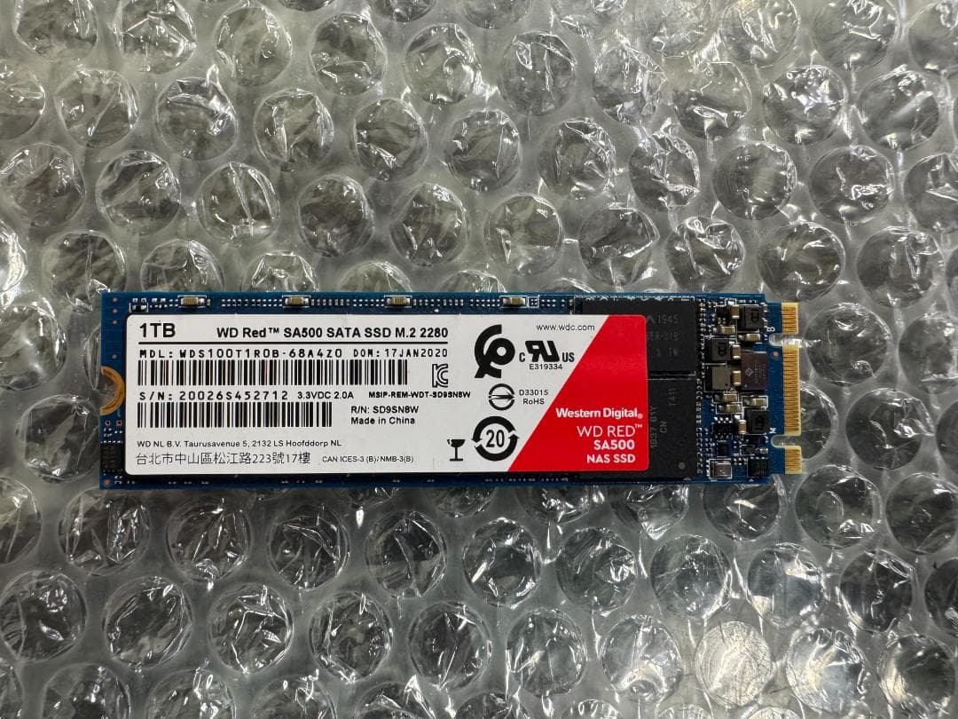 内蔵型SSD WD RED 1TB SATA M.2 2280 WDS100T1R0B