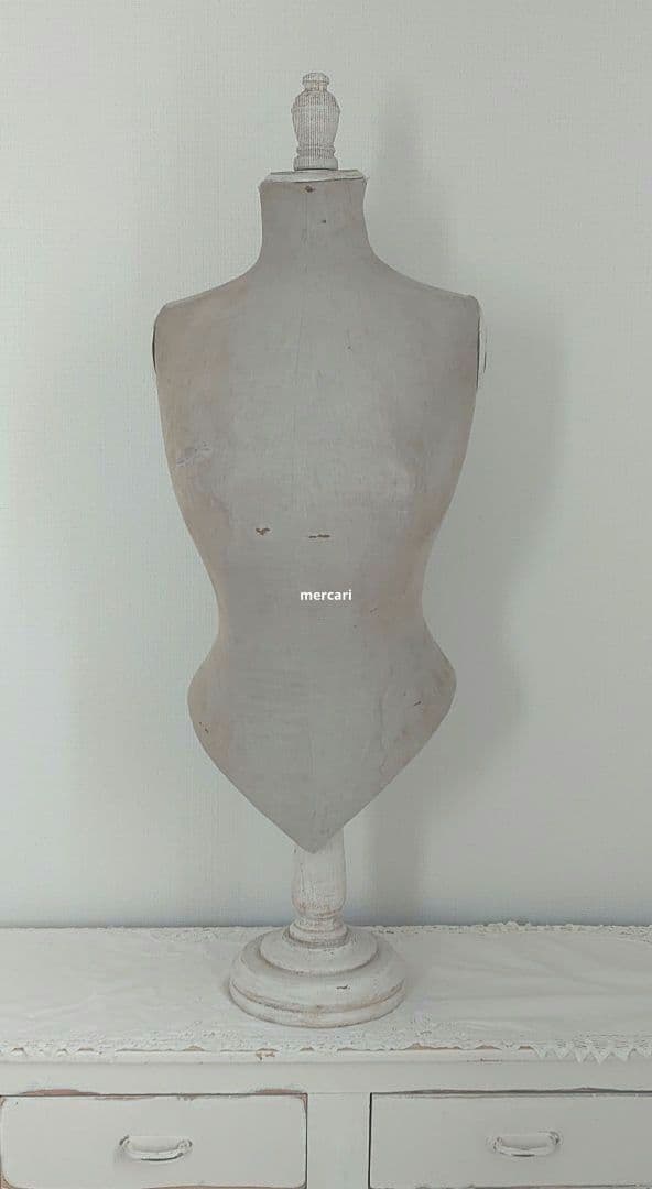 フランス製アンティーク　ホワイト　コルセットトルソー