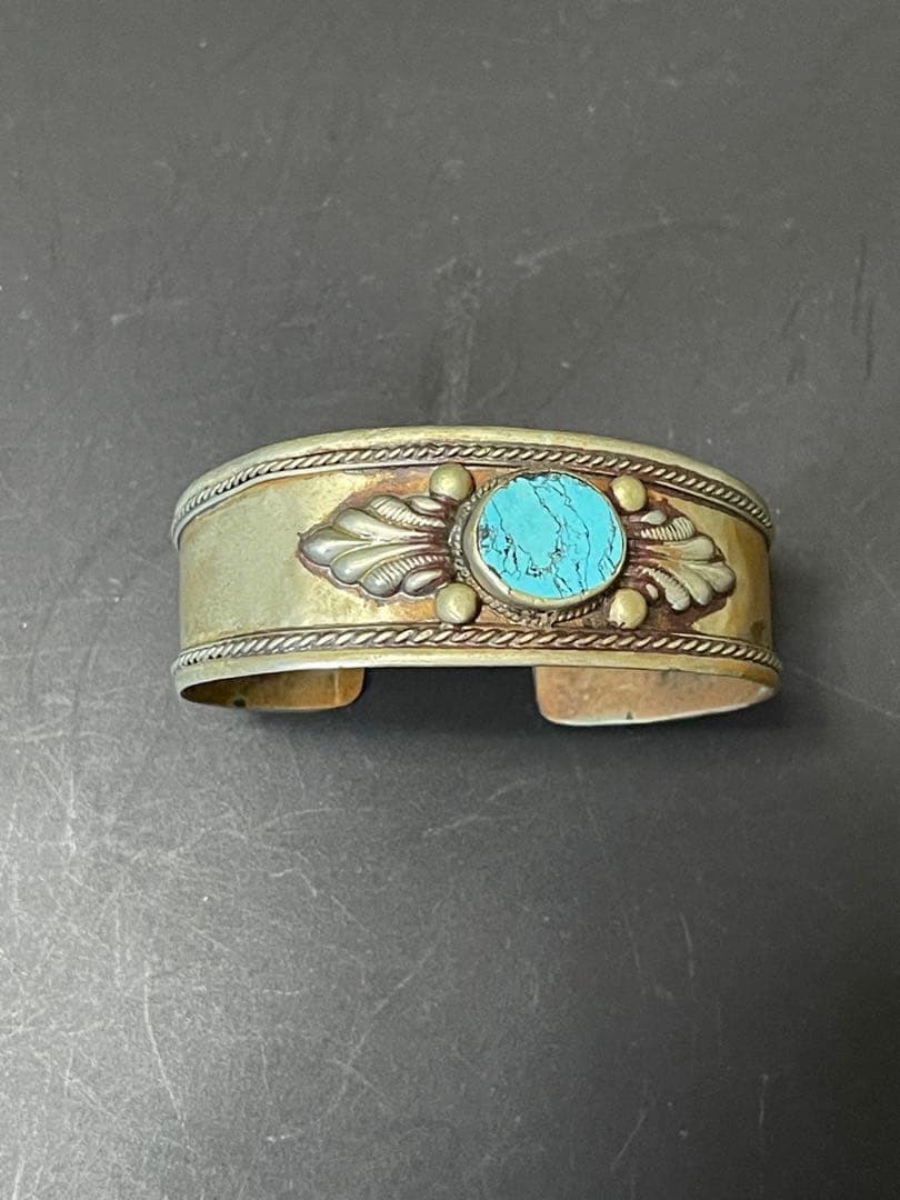 〔bangle〕ターコイズ石　シルバー カフバングル