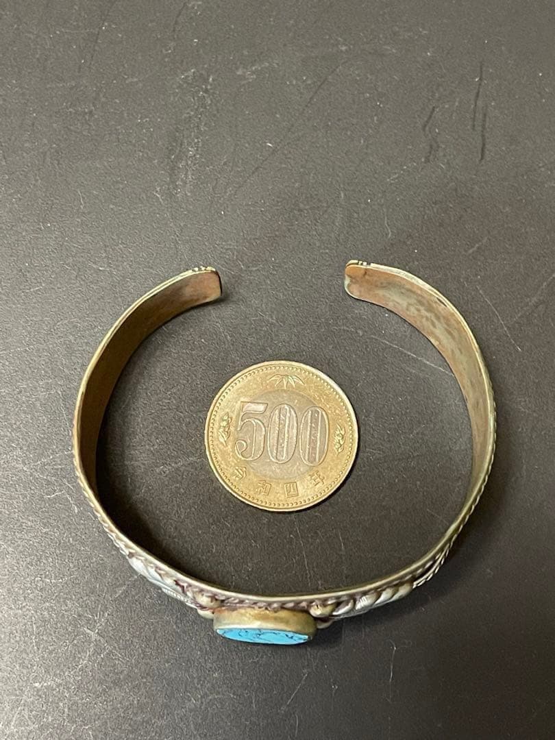 〔bangle〕ターコイズ石　シルバー カフバングル