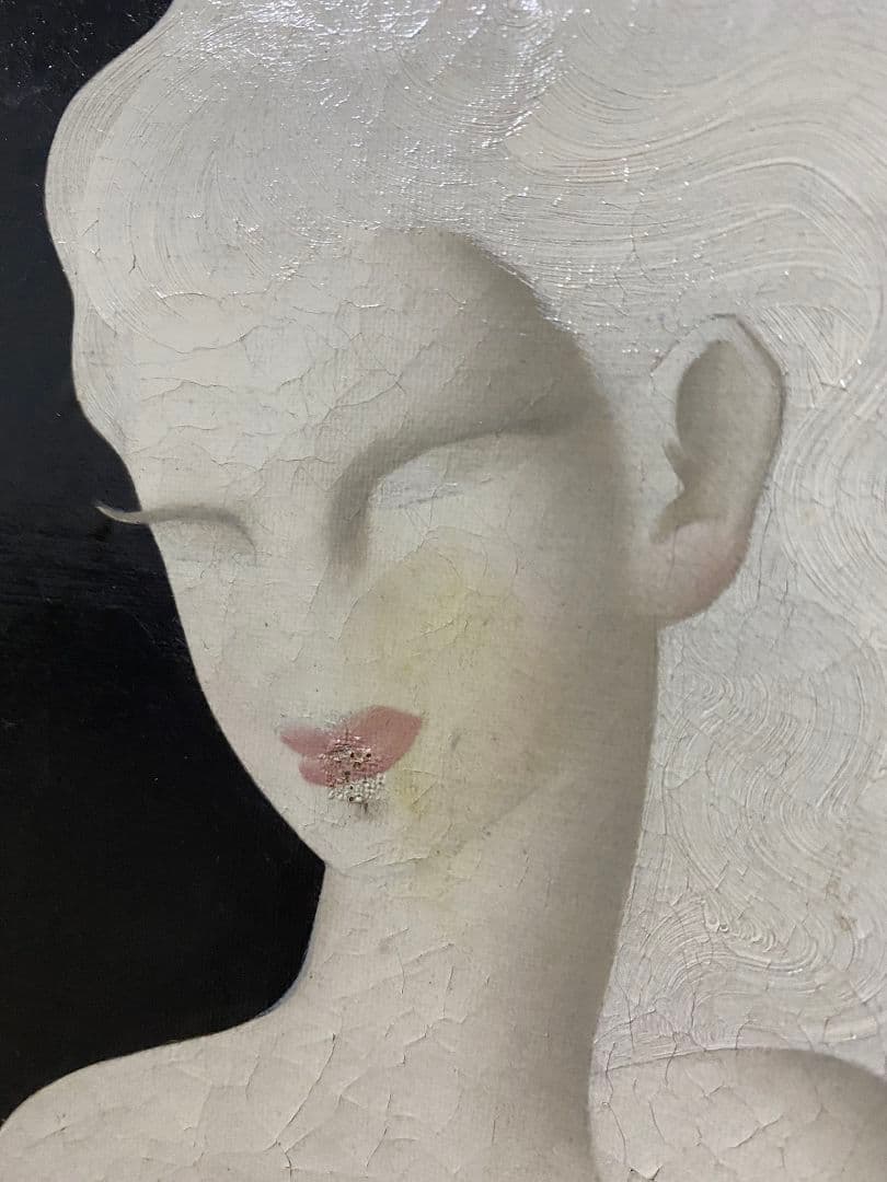 東郷青児　油彩　婦人像　絵　額　美術　インテリア