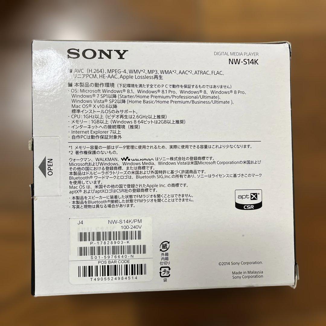 SONY NW-S14K デジタルメディアプレーヤー 8GB ピンク