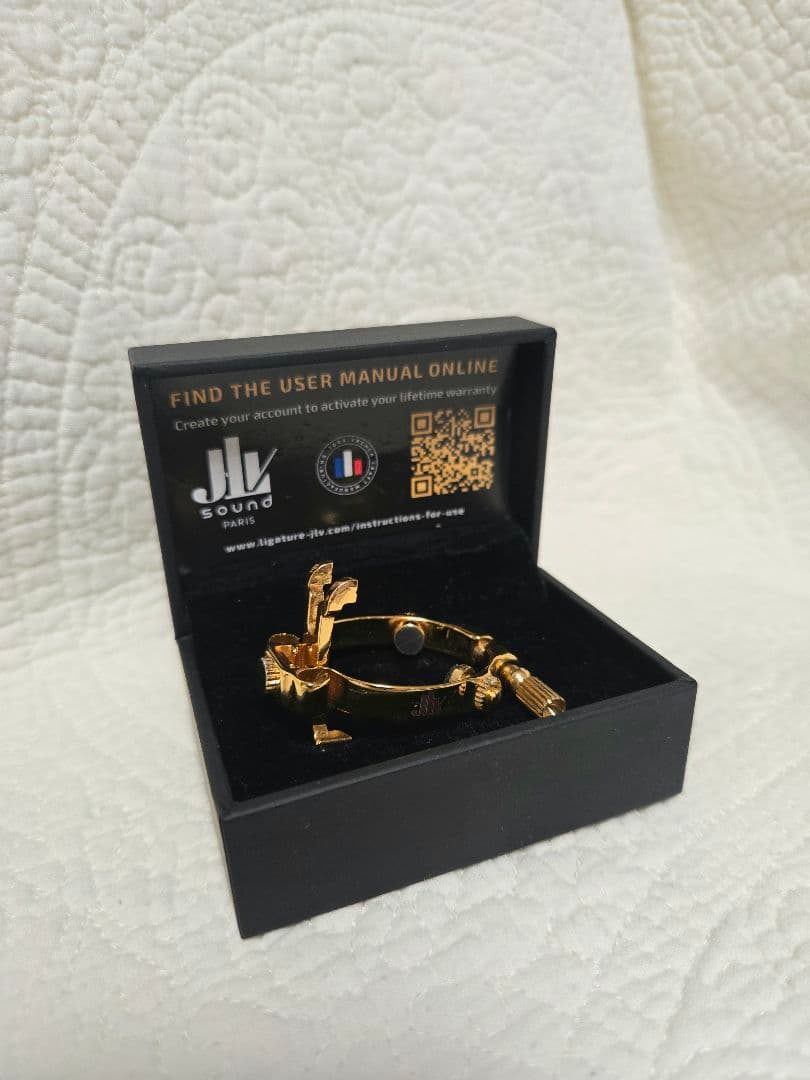 JLV Ligature ソプラノサックスリガチャー24 金メッキ