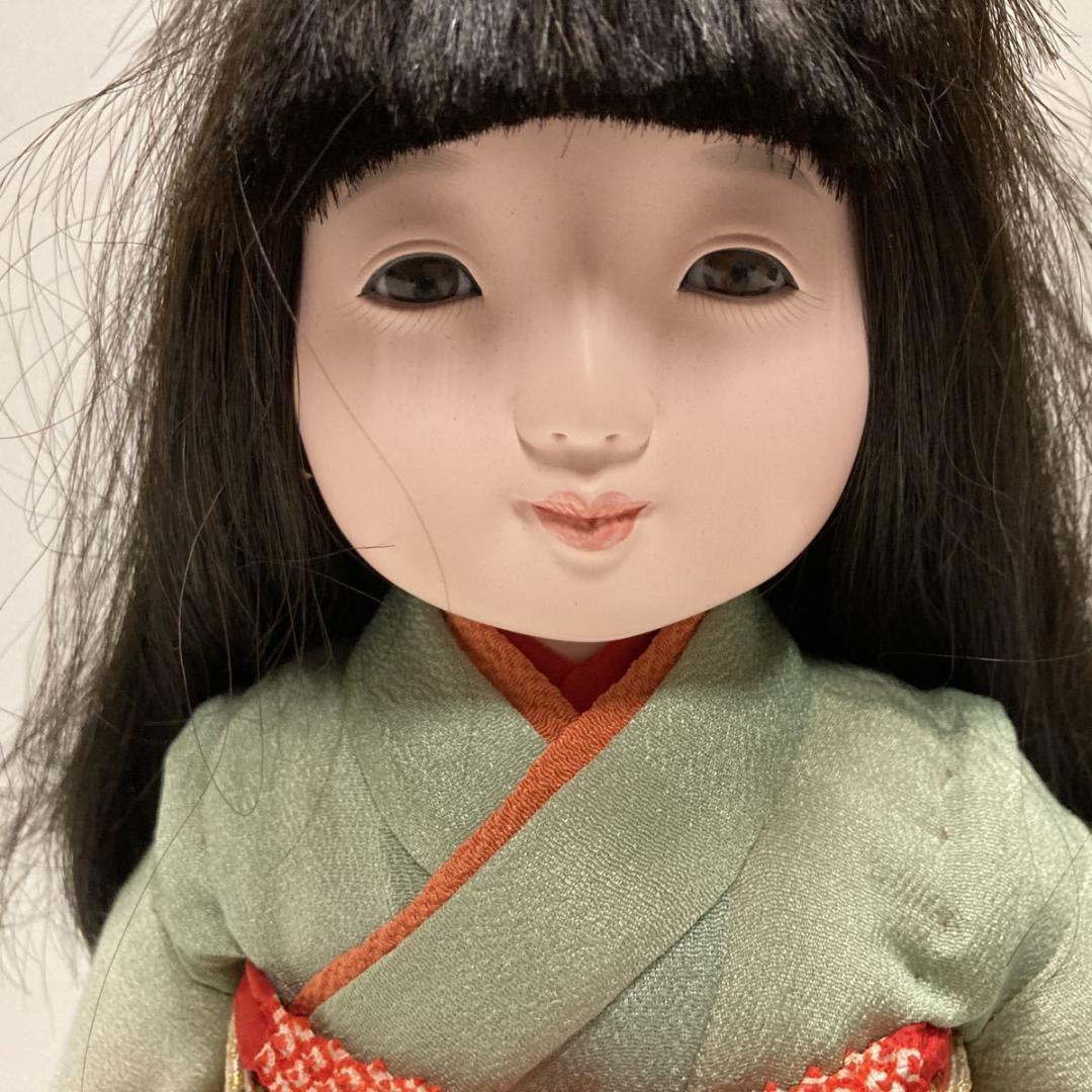 市松人形 女の子 工房朋 森重春幸 45cm 人毛 ちりめん 日本人形 豪華絢爛