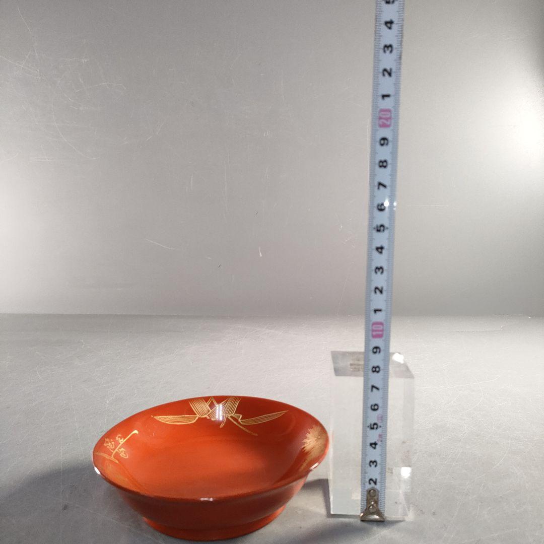 A1375-5/輪島塗/金彩松竹梅堀画輪島朱色木皿20客/向付/懐石道具/銘々皿