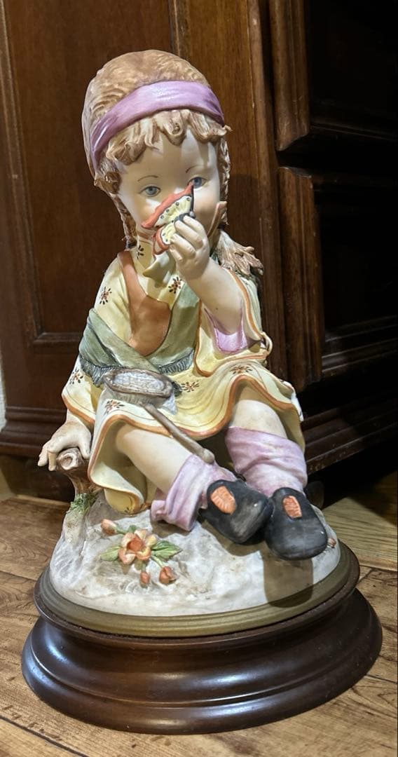 カポディモンテ イタリア製 西洋アンティーク 女のコと蝶 リチャードジノリ