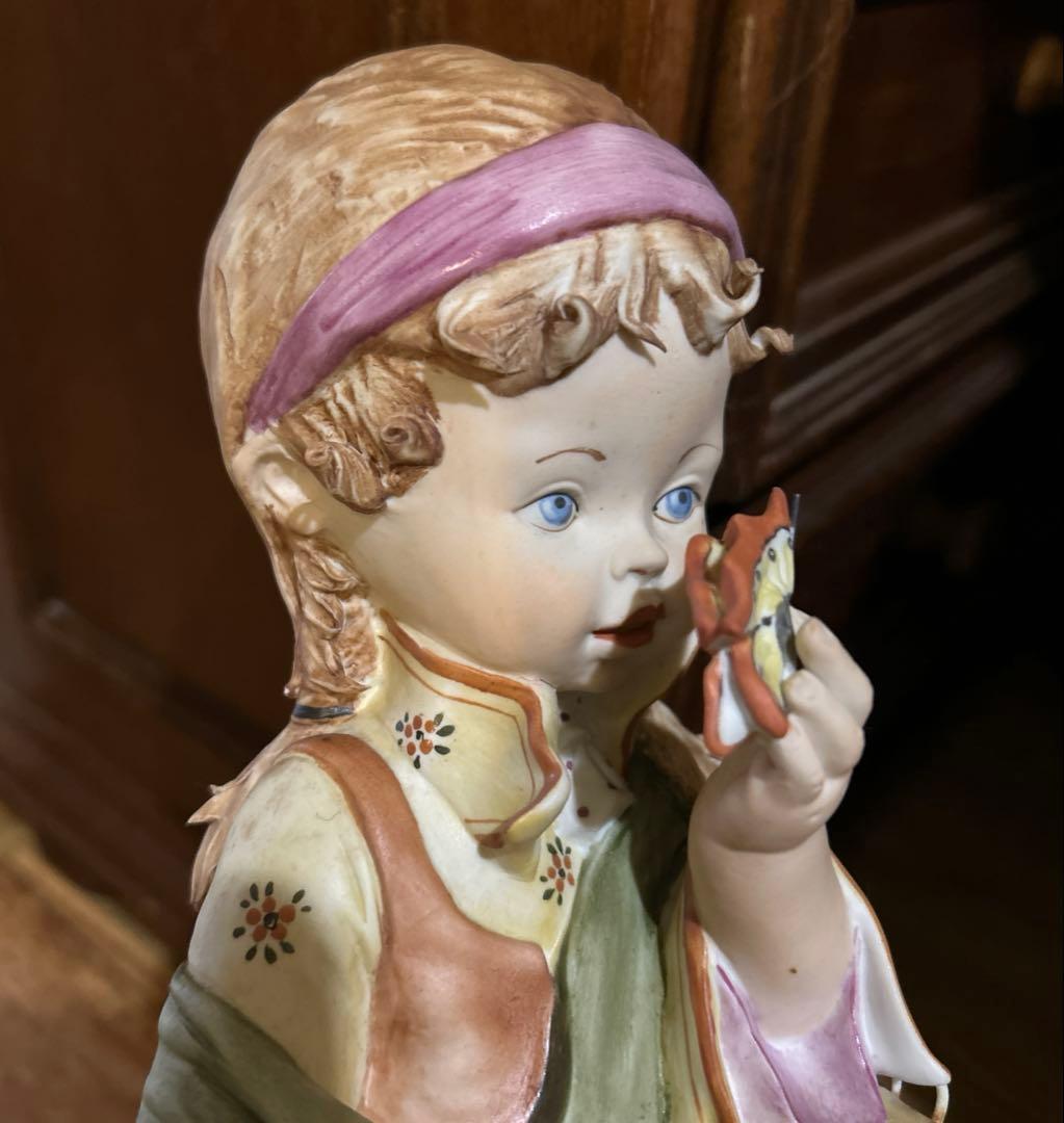 カポディモンテ イタリア製 西洋アンティーク 女のコと蝶 リチャードジノリ