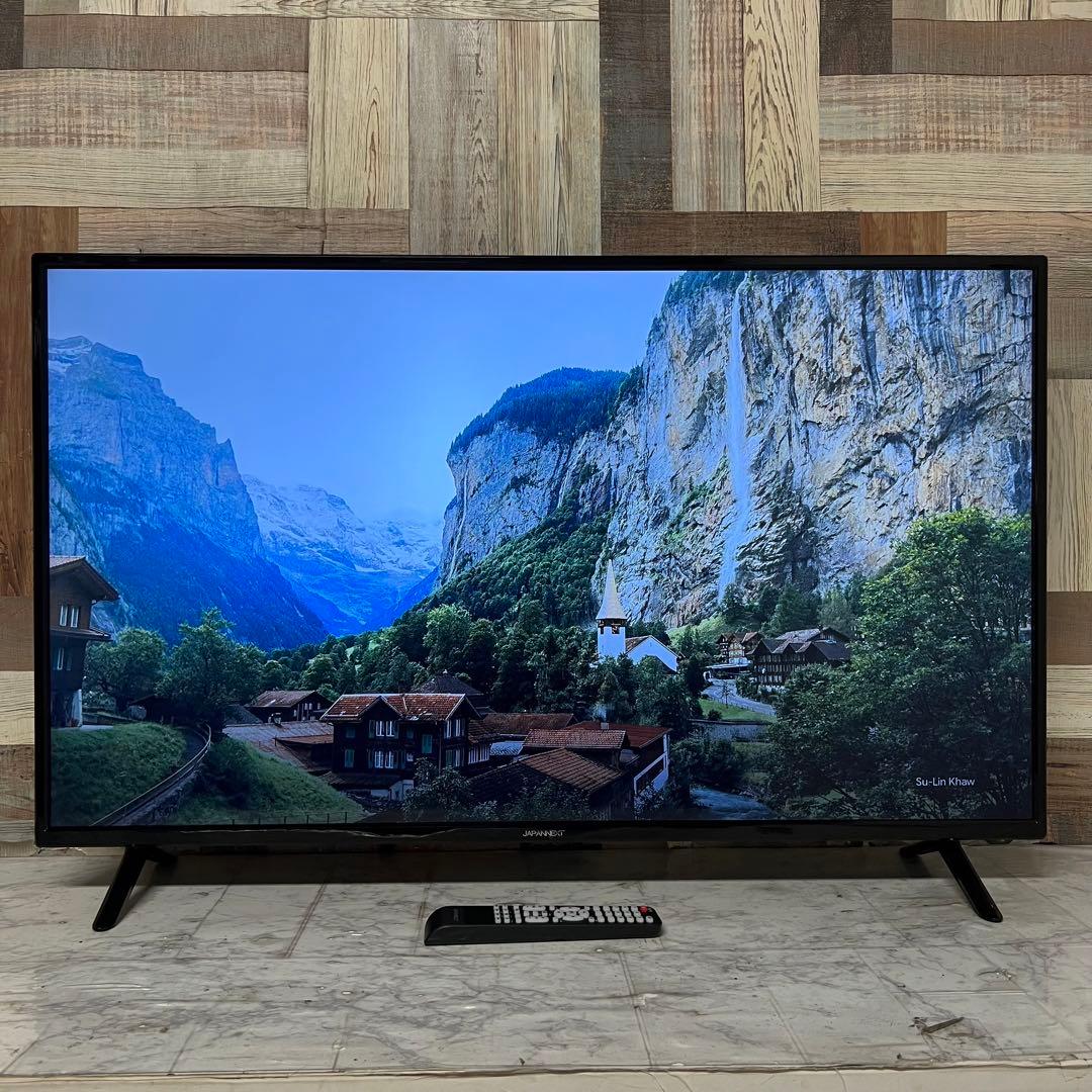 即日受渡❣️全国送料込ジャパンネクスト43型4K液晶モニターリモ付スピーカー箱有