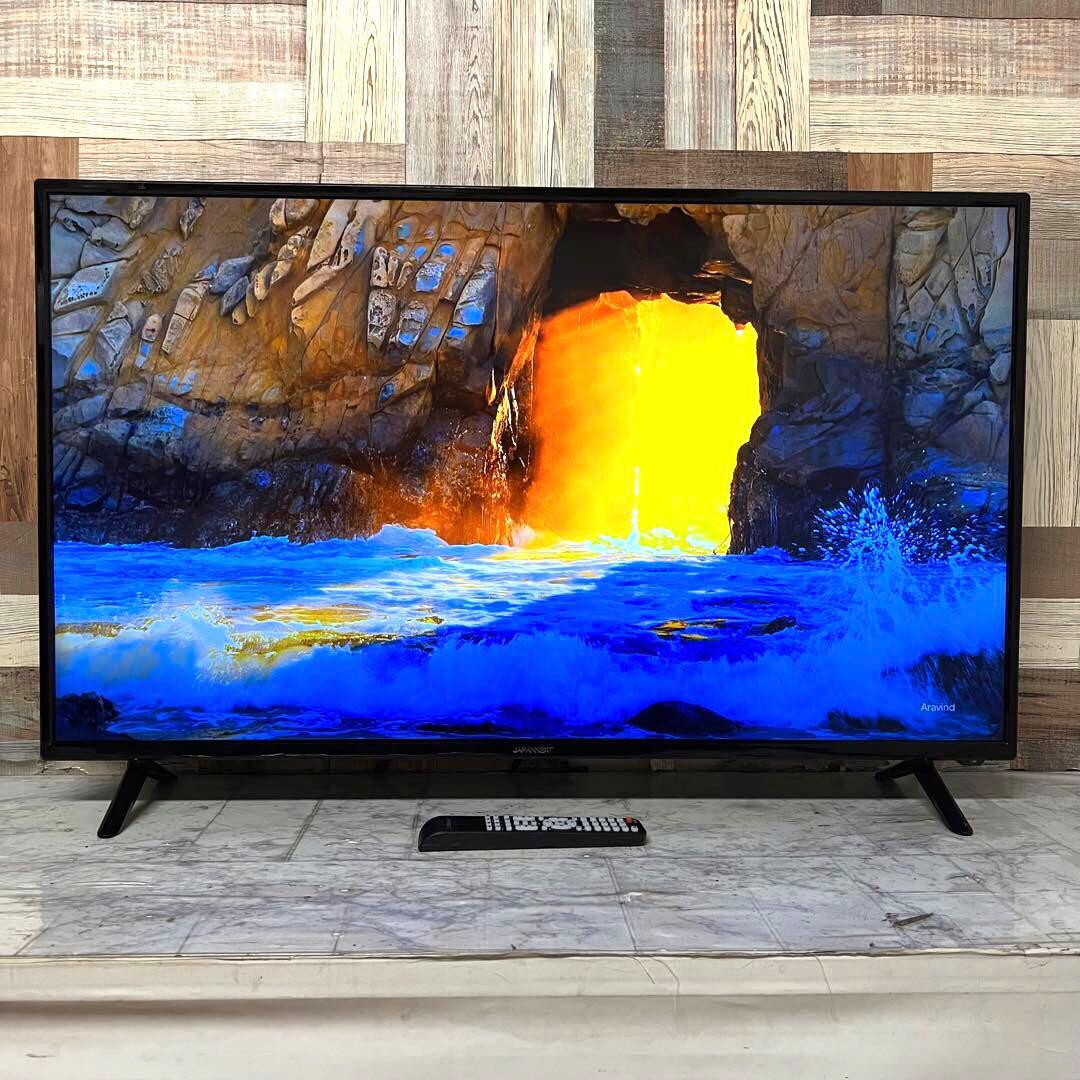 即日受渡❣️全国送料込ジャパンネクスト43型4K液晶モニターリモ付スピーカー箱有