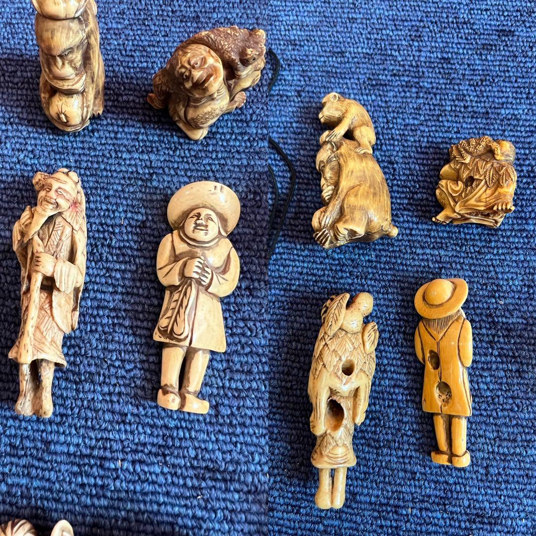 1057 根付  まとめ売り　計10点（提げ物 /緒締め /帯留め ）　時代物