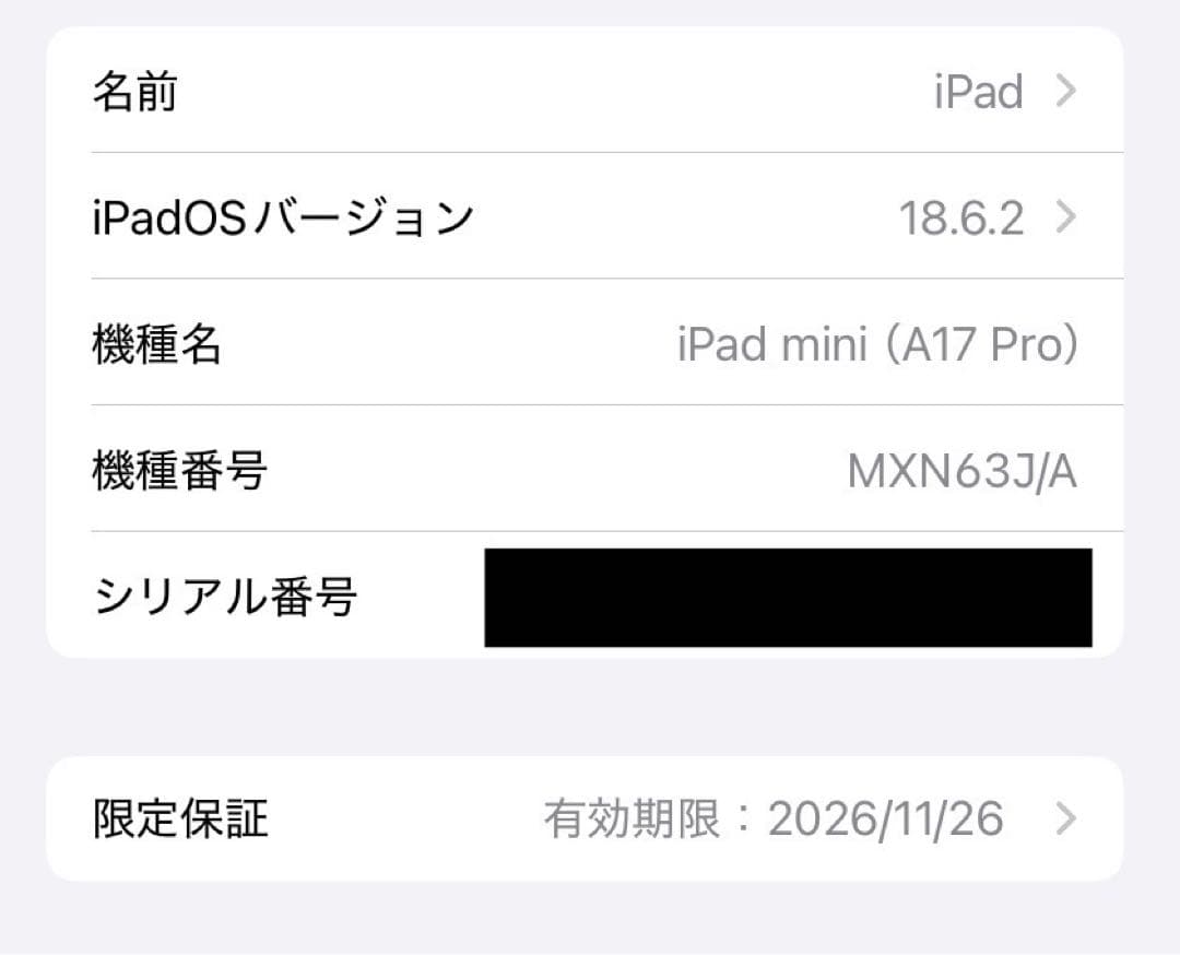 【極美品】iPadmini 第7世代 (A17Pro) 128GB Wi-Fi
