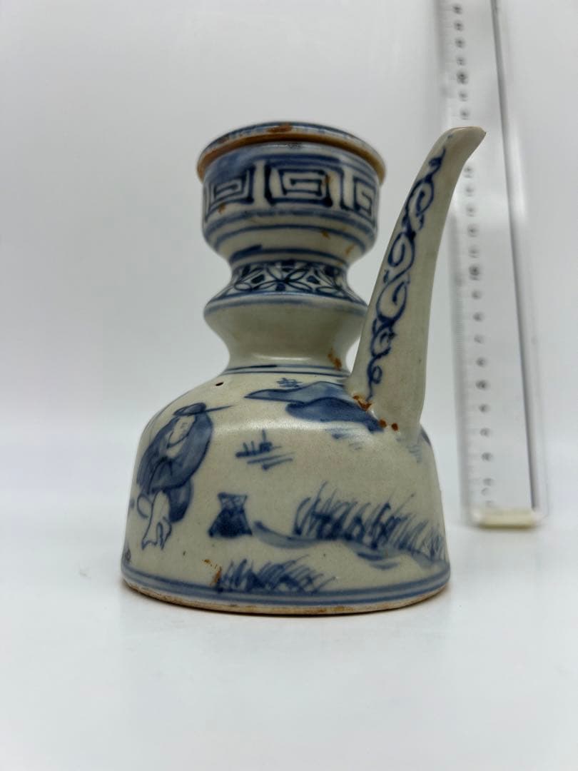 中国明朝染付ティーポット茶道具骨董古美術コレクション唐物　アンティーク青磁　江戸