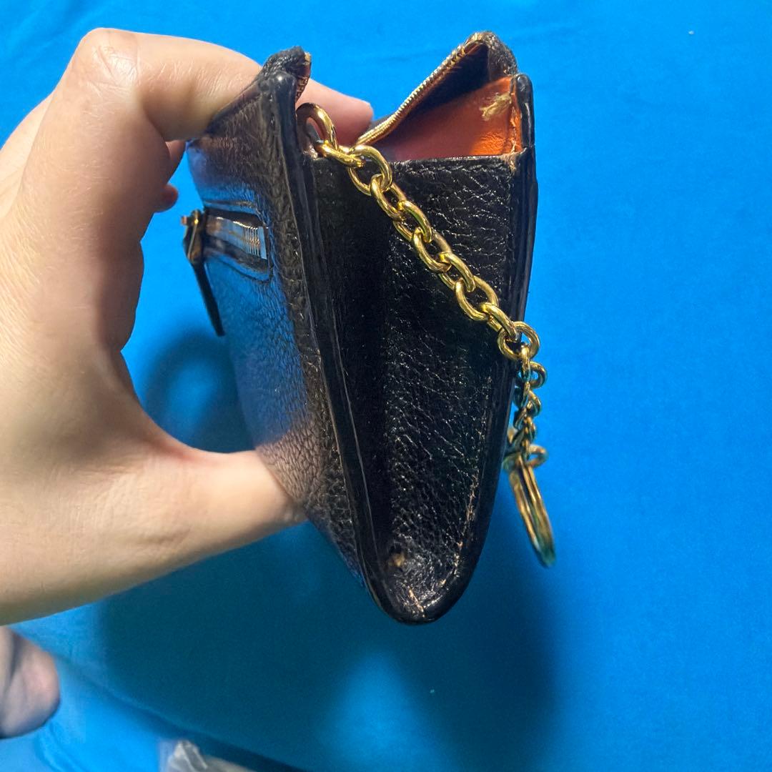 PRADA ブラックレザー ケース キーリング　フラグメントケース