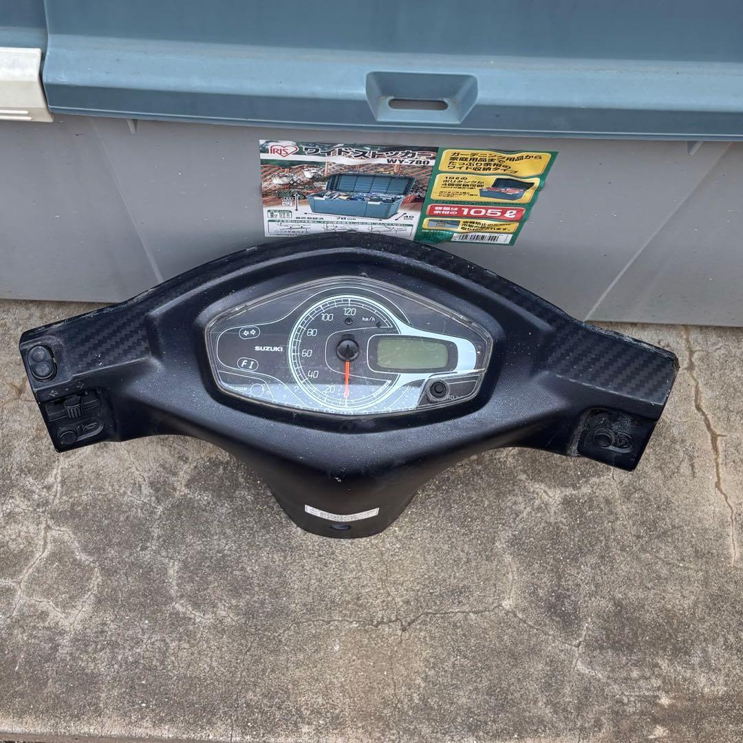 純正スピードメーター周りのカバー、スイッチ付(スズキ アドレスV125S)