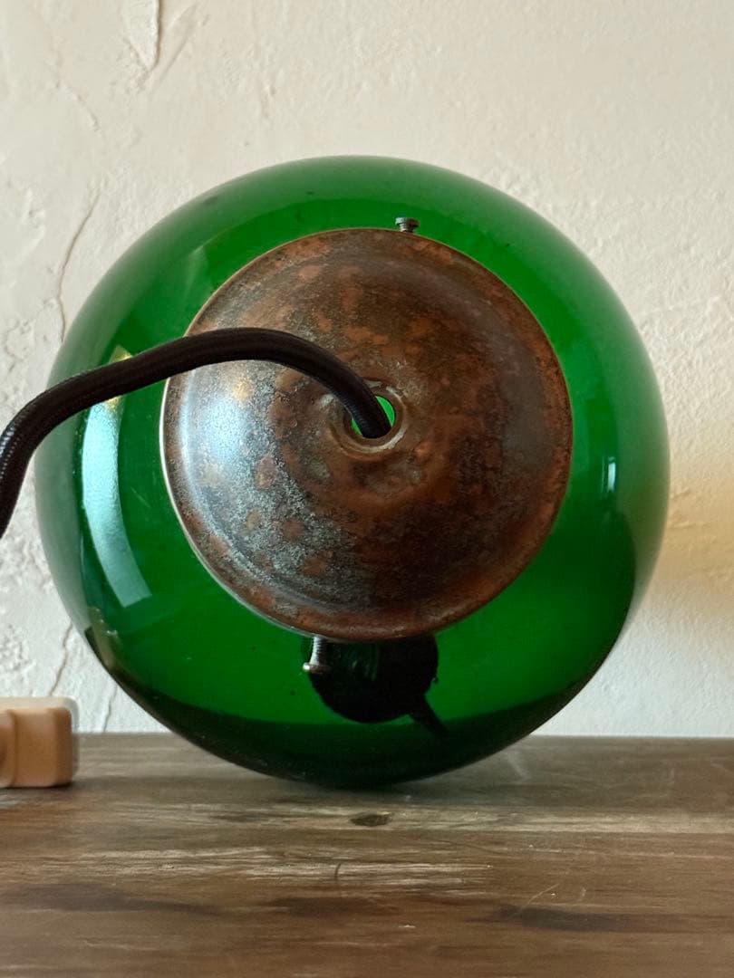 ガラス ペンダントライト 時代物 電笠 電傘 レトロ ヴィンテージ 間接照明