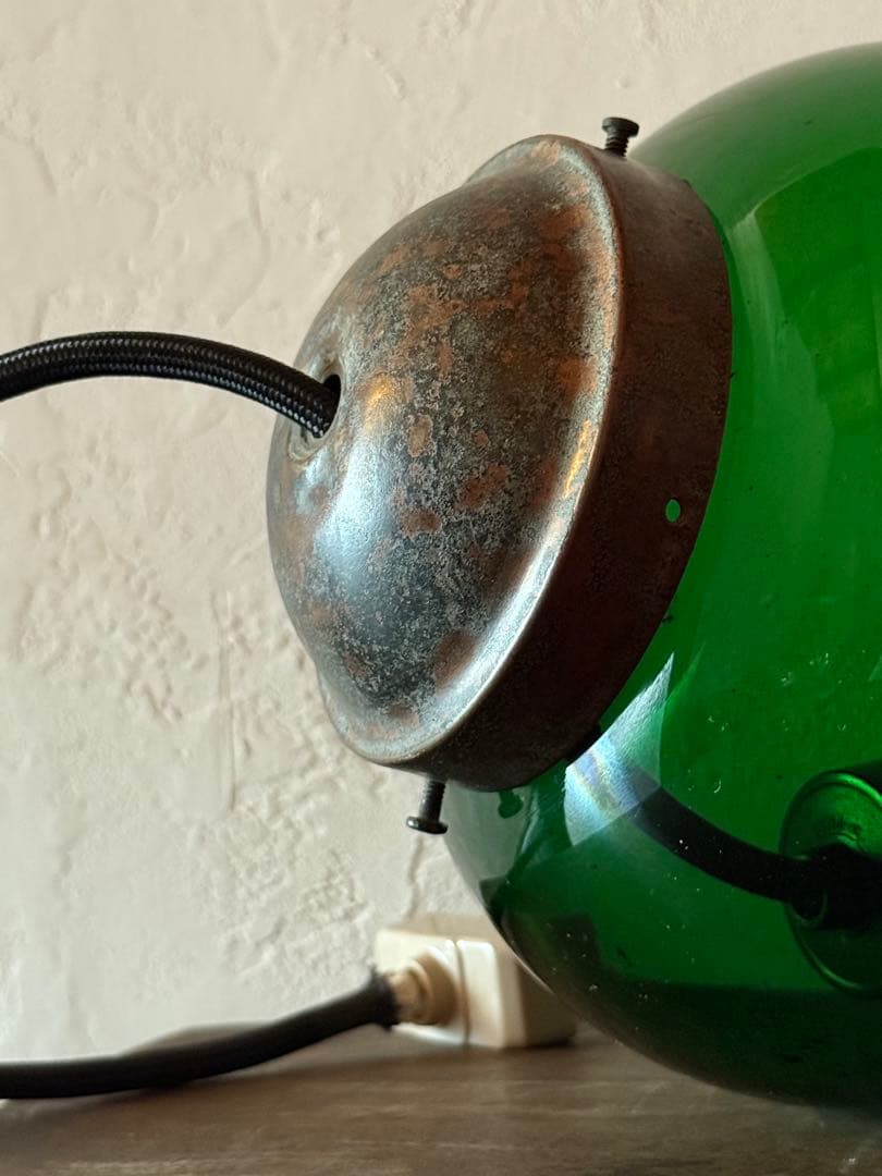 ガラス ペンダントライト 時代物 電笠 電傘 レトロ ヴィンテージ 間接照明