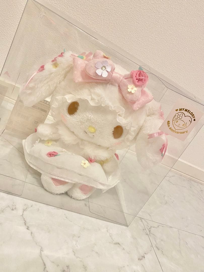 【美品】マイメロディ 45周年 バースデイドール ぬいぐるみ マスコット