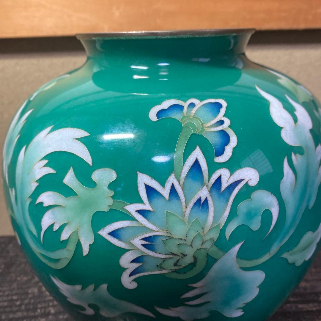翡翠色　安藤七宝花瓶