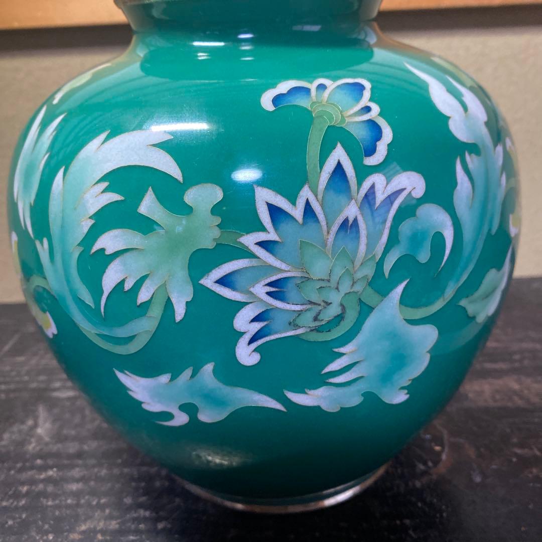 翡翠色　安藤七宝花瓶