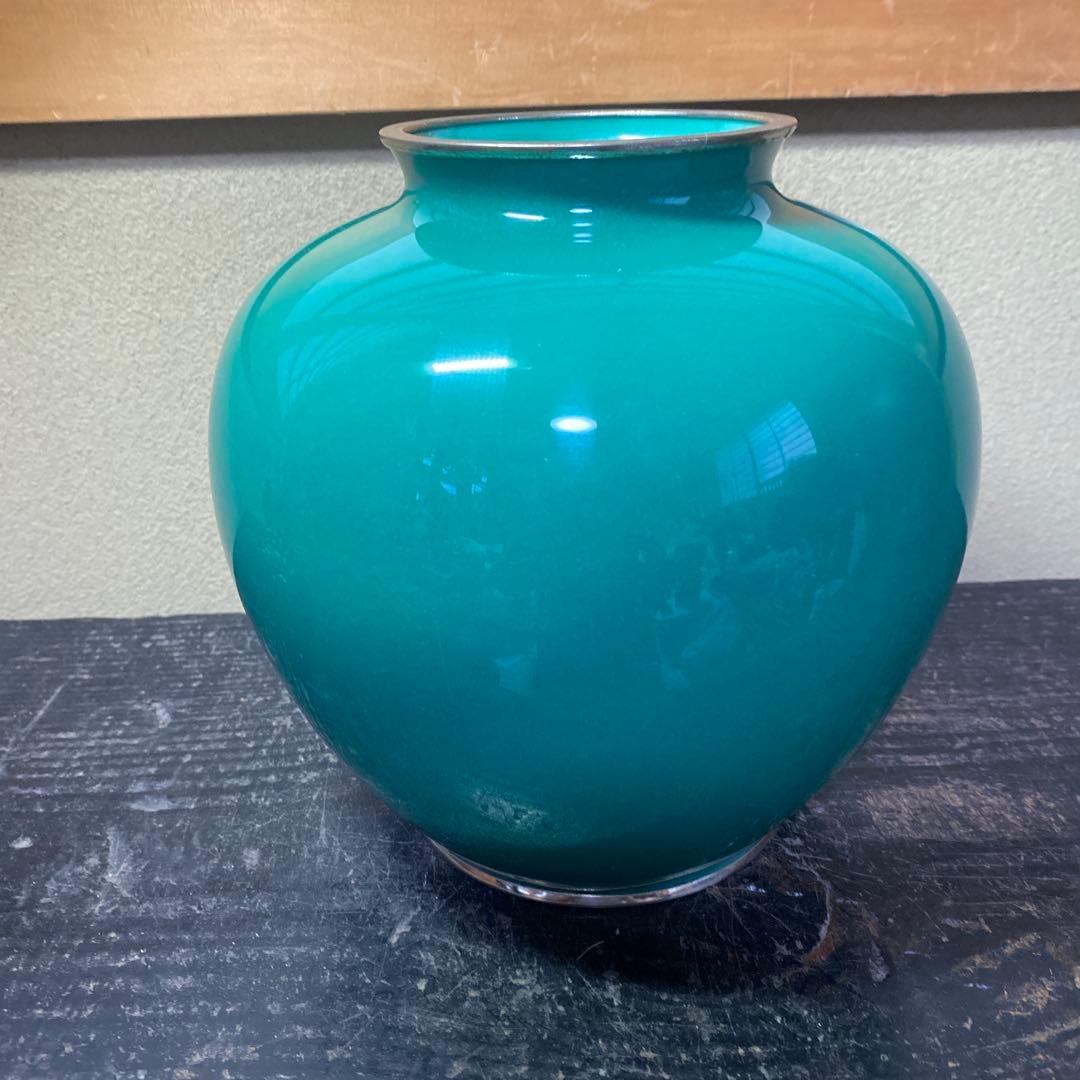 翡翠色　安藤七宝花瓶