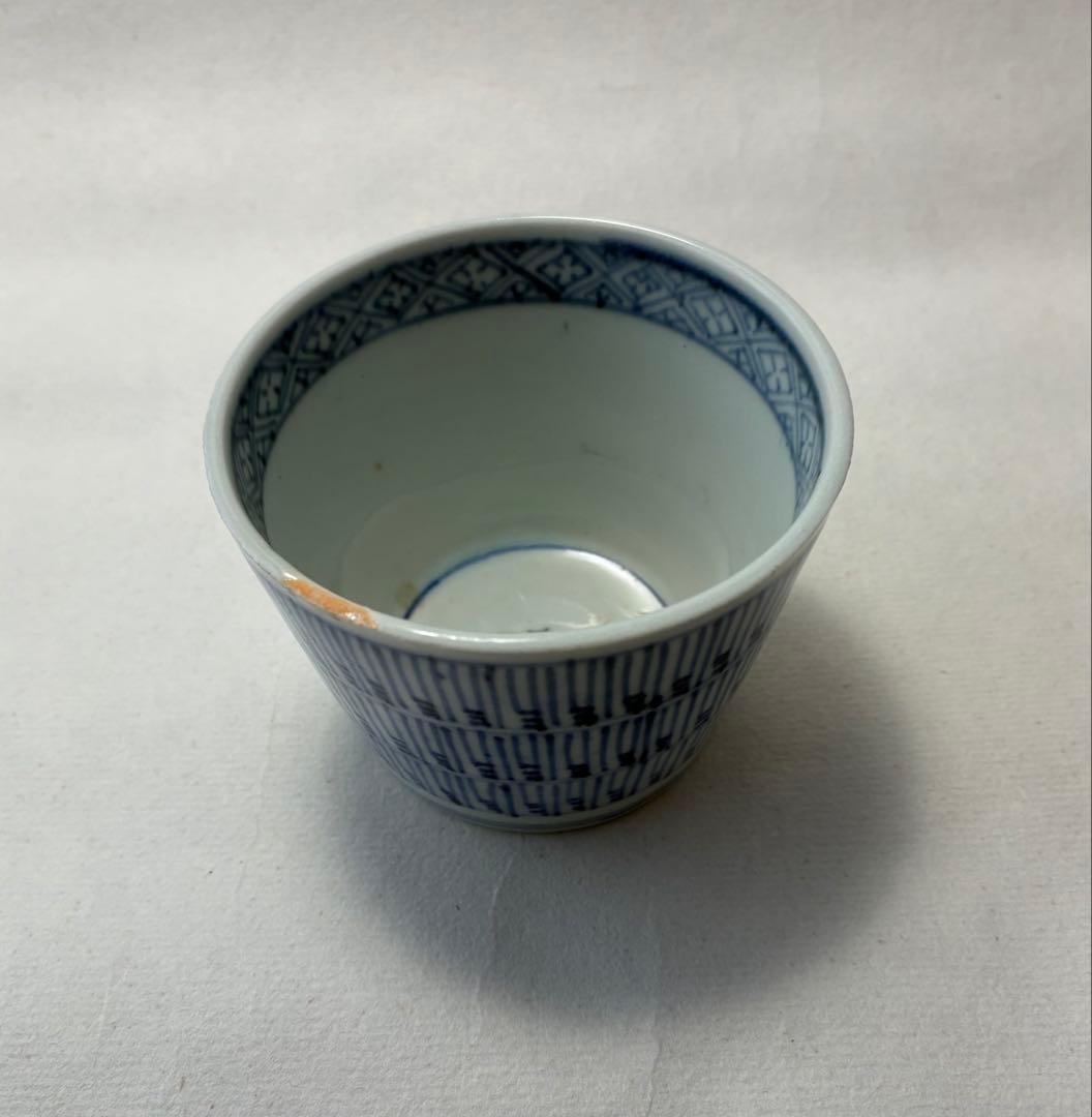 古伊万里　染付　暦　蕎麦猪口