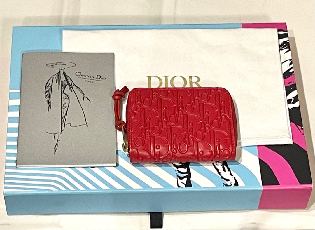 【美品】Diorオブリーク柄フラグメントケース　ジップケース☆ギフトセット