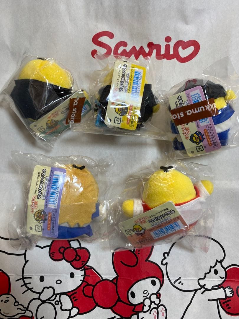 キイロイトリ学園 ☆ てのりぬいぐるみ 5種セット ☆ キイロイトリ てのり