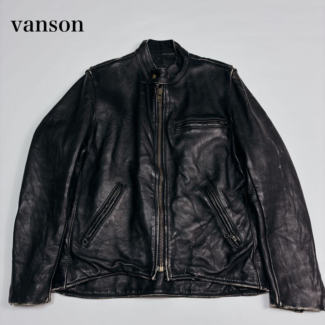 【XL相当】80's vanson TYPE-B シングルライダースジャケット