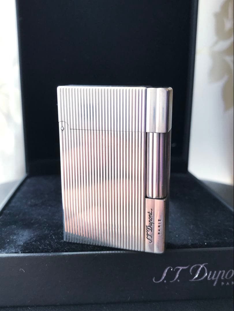 専用です　　　快音キーン　デュポンガスライター　シルバー　ストライプ　ライン２s