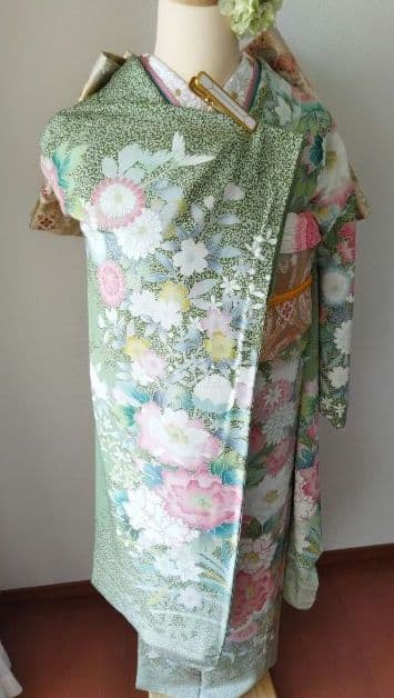 かめ様　422.振袖7点セット 正絹フルセット成人式　落款