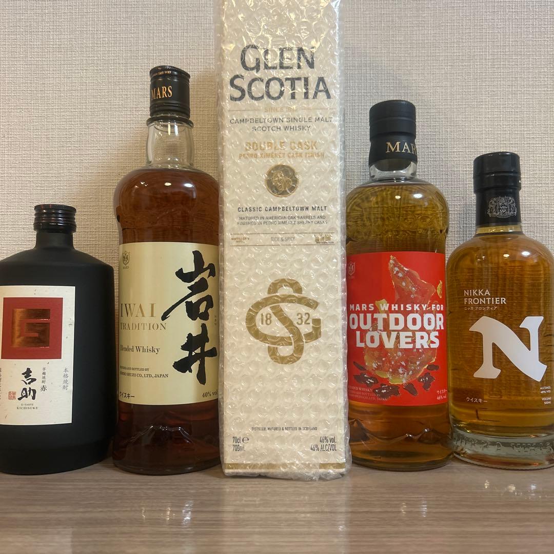 ウイスキー4本　芋焼酎1本の5本セット　匿名発送　メルカリ便　送料込　早い者勝ち