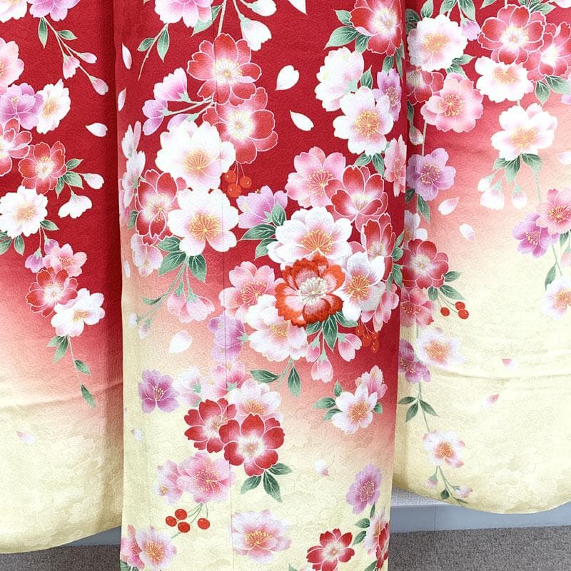 502z27☆可愛い！振袖 三松 重ね衿付 刺繍☆美品 成人式 結婚式 十三参り