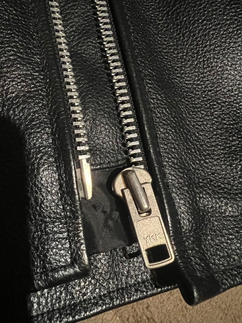 レザー シングルライダースジャケット 黒　バッファロー革　サイズ36