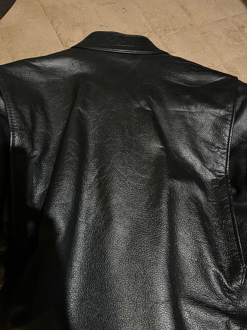 レザー シングルライダースジャケット 黒　バッファロー革　サイズ36