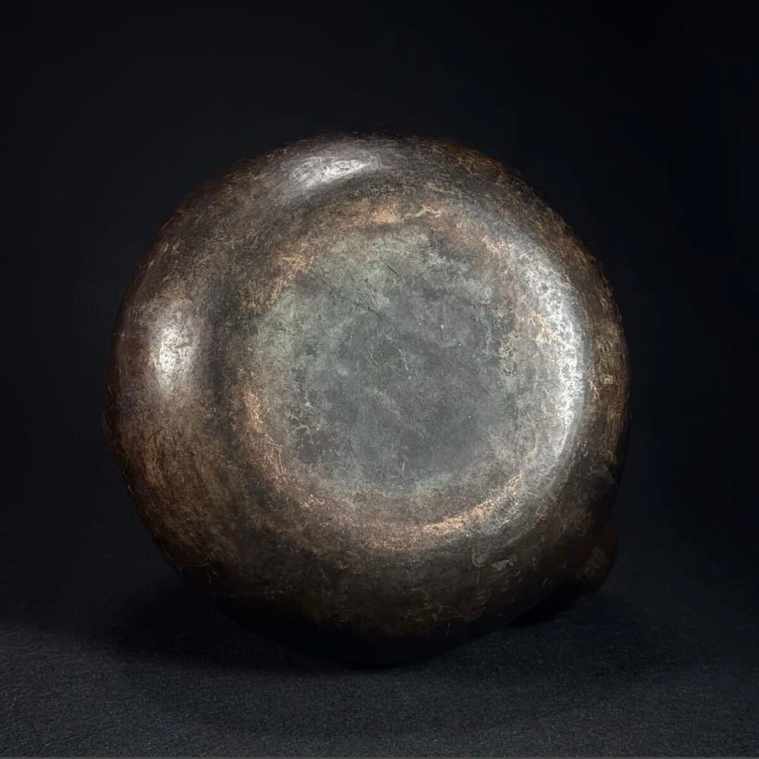 大型 玉川堂 無形文化財 鎚起 鎚目紋 口打出 銅瓶 湯沸 薬缶 草蔓提手