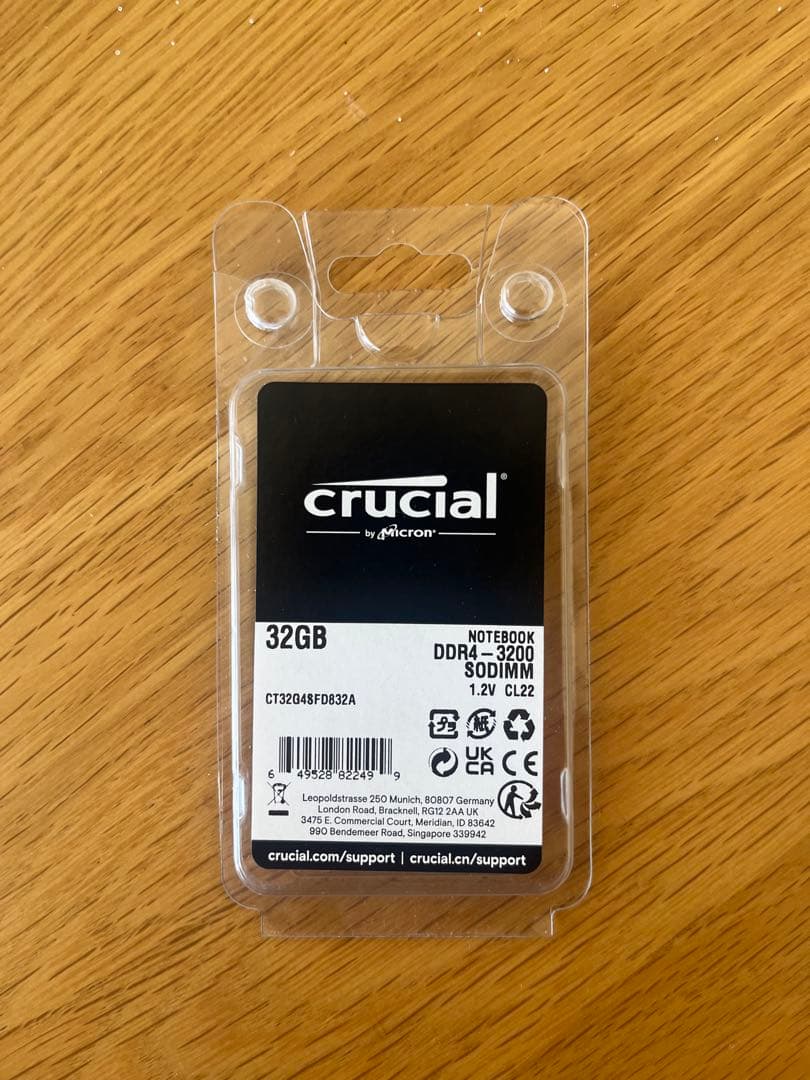 Crucial DDR4-3200 SO-DIMM 32GB X 1枚