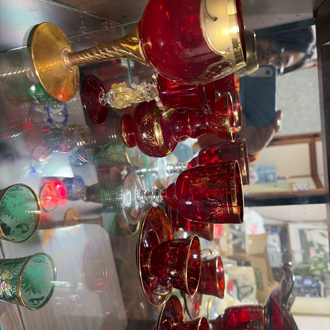 ベネチアンガラス　カップとソーサーセット