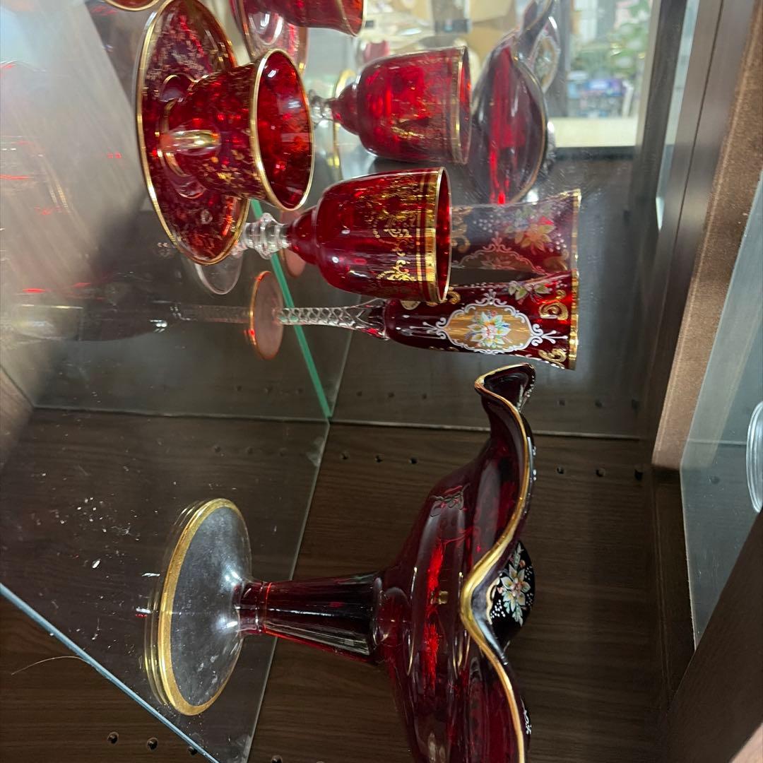 ベネチアンガラス　カップとソーサーセット